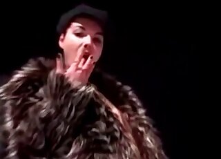 Public entertainment featuring one shameless busty slut